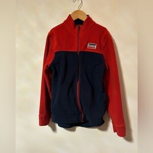 Levi-Fleece Zip up Sweater (red/Blue)